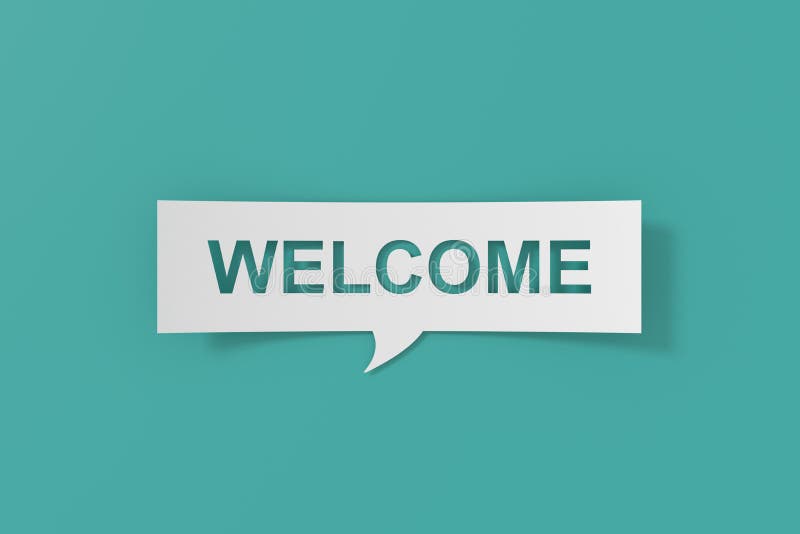 Welcome Banner Design. 3D Rendering Stock Illustration - Illustration