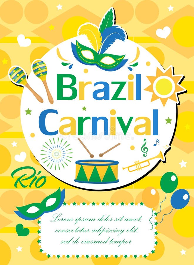 Brazilian Carnival Rio De Janeiro Poster, Invitation. Brazil Samba ...