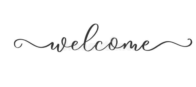 Welcome - Calligraphic Inscription with with Smooth Lines Stock Vector ...