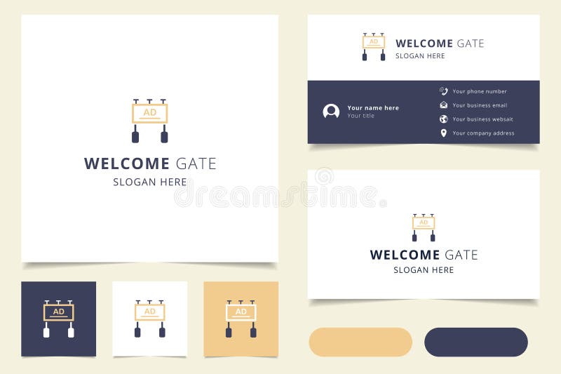 Welcome Gate Logo Design with Editable Slogan. Branding Book and ...