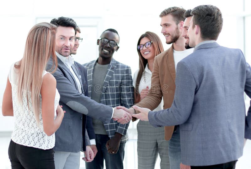 Welcome and handshake of business partners royalty free stock photography Welcome and handshake of business partners royalty free stock photography