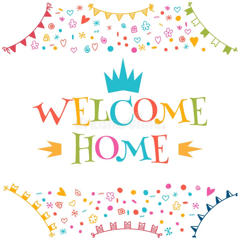 welcome-home-text-with-colorful-design-elements-greeting-card-stock