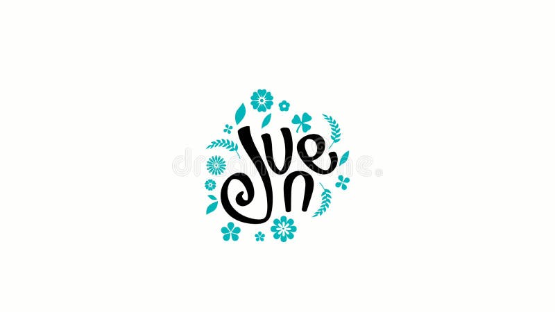 Welcome June greeting in motion graphic design. animated on white background color stock illustration.