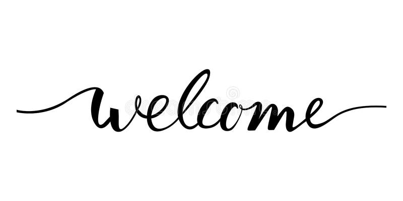 Welcome lettering text. stock vector. Illustration of drawn - 99356302