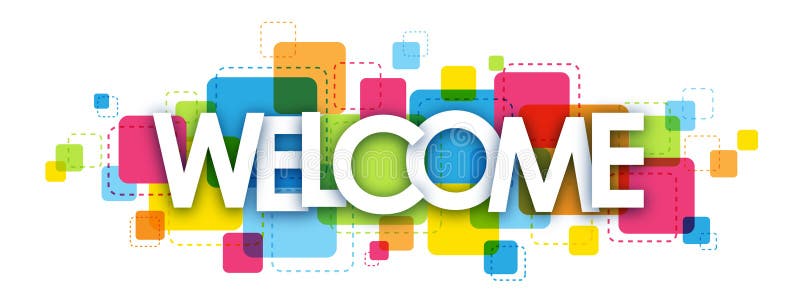 WELCOME letters banner stock vector. Illustration of kindness ...