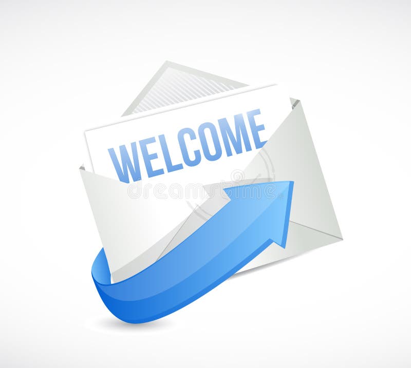 Welcome mail message illustration design