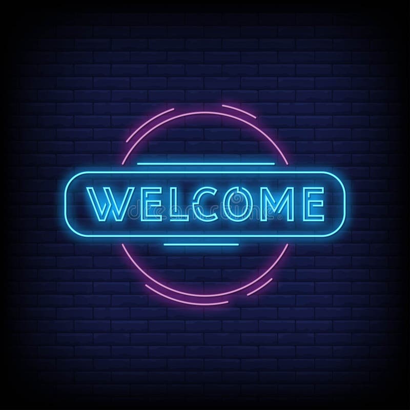 Welcome Neon Signs Style Text Vector Stock Vector - Illustration of ...