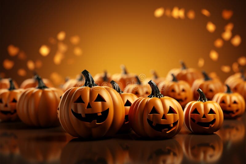 Welcome October Vibrant Jack O Lanterns Shine On Festive Orange Welcome October Vibrant Jack O Lanterns Shine On Festive Orange