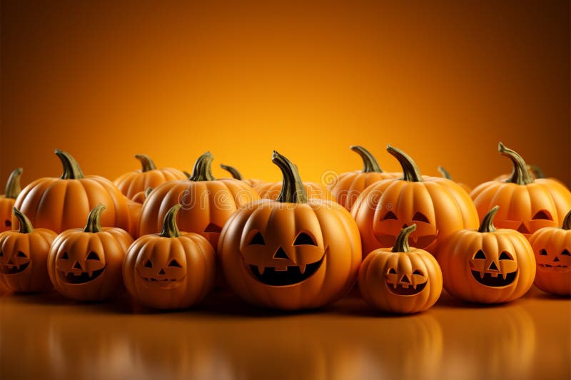 Welcome October Vibrant Jack O Lanterns Shine On Festive Orange Welcome October Vibrant Jack O Lanterns Shine On Festive Orange