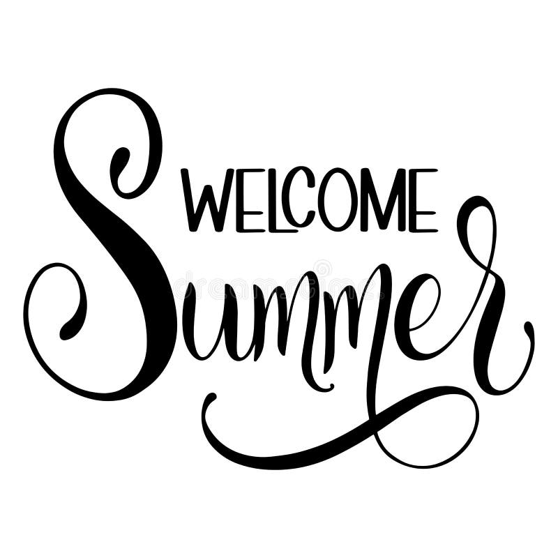 Welcome Summer lettering stock vector. Illustration of july - 113857823