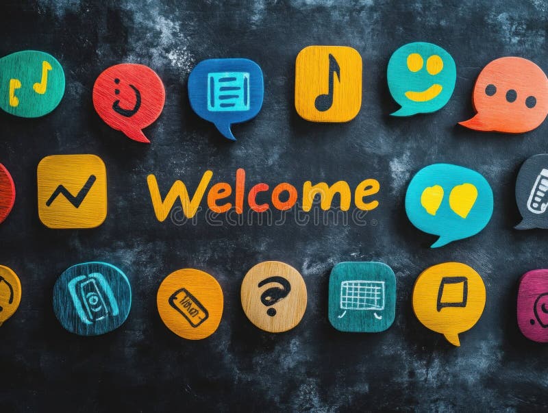 Welcome text wodcloud in Multiple Languages stock photos