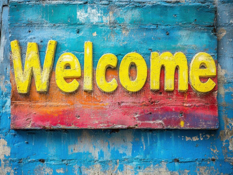 Welcome text wodcloud in Multiple Languages stock image