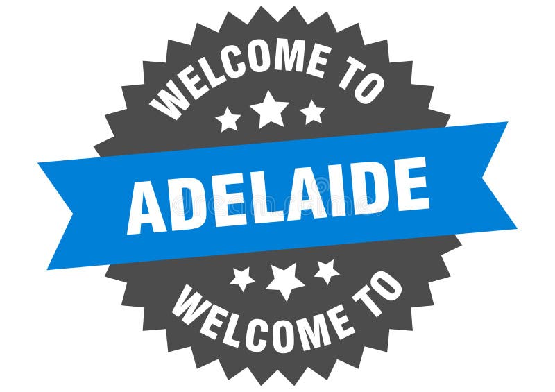 To Adelaide. To Adelaide Isolated Sticker Stock Vector
