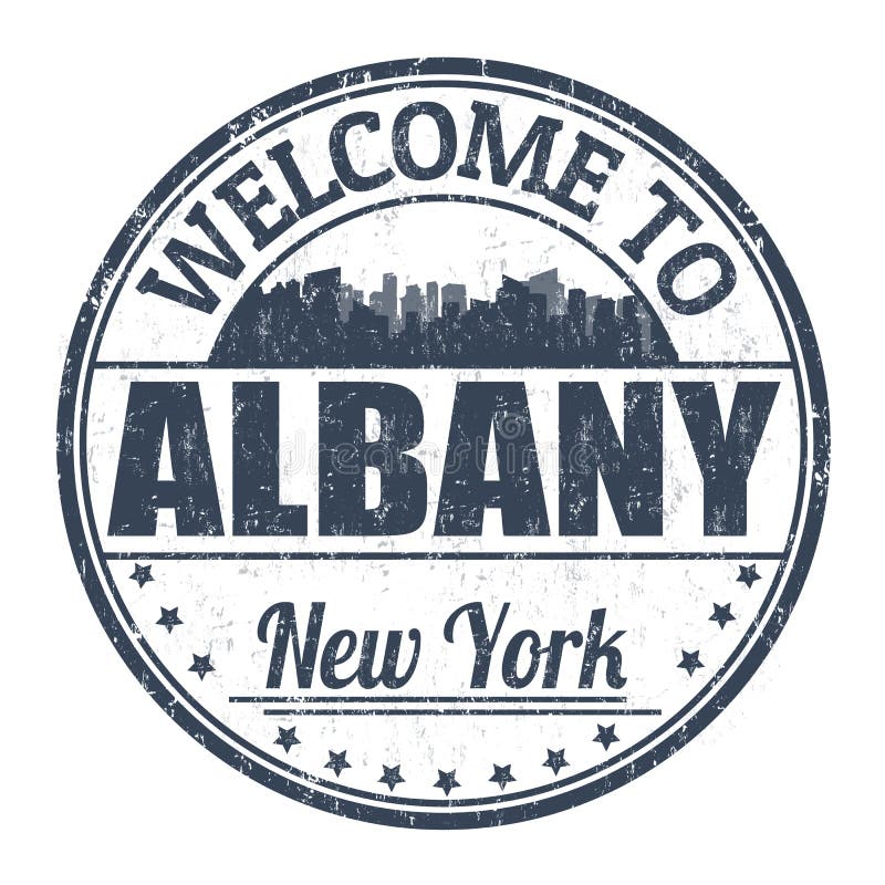 Albany Grungy Wooden Headline on Maple 3D Rendered Royalty Free
