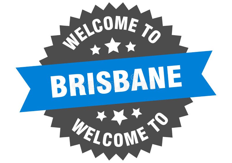 To Brisbane. To Brisbane Isolated Sticker. Stock Vector