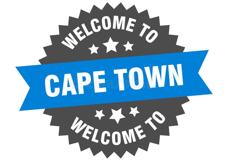 To Cape Town. To Cape Town Isolated Sticker Stock
