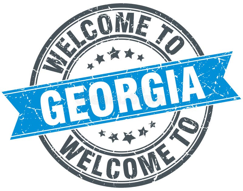 Welcome to Georgia stamp stock vector. Illustration of blue - 121187646
