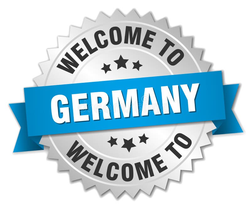 Welcome to Germany badge stock vector. Illustration of metallic - 121622424