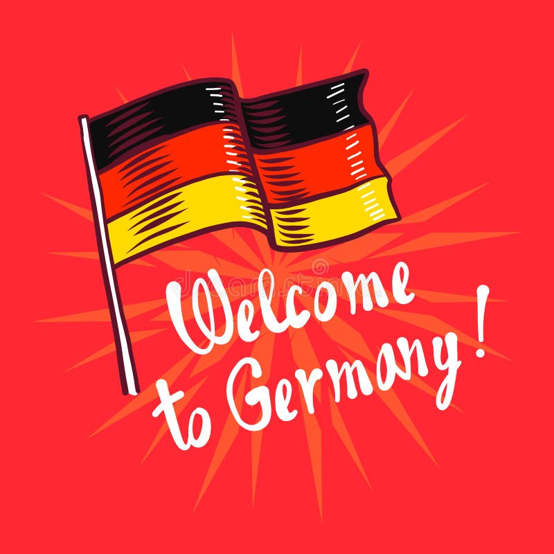 German Flag On Country Map Illustration Stock Illustration