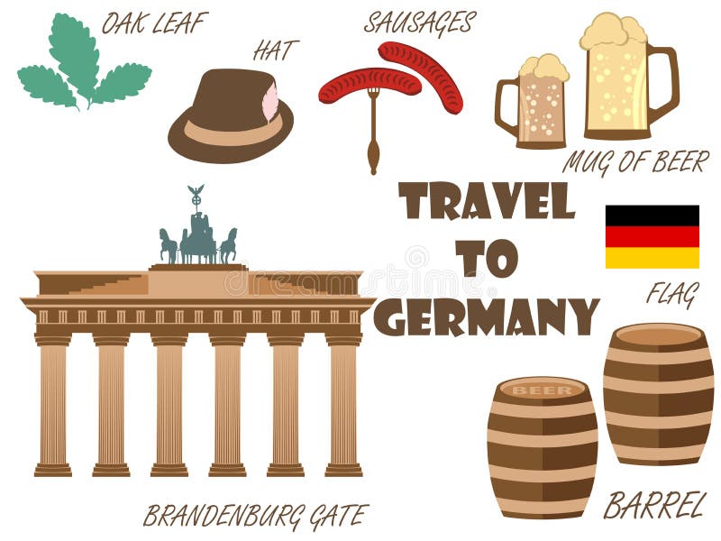 Welcome To Germany. Symbols of Germany. Tourism and Adventure. Stock