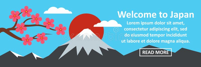 Welcome to Japan banner horizontal concept stock illustration