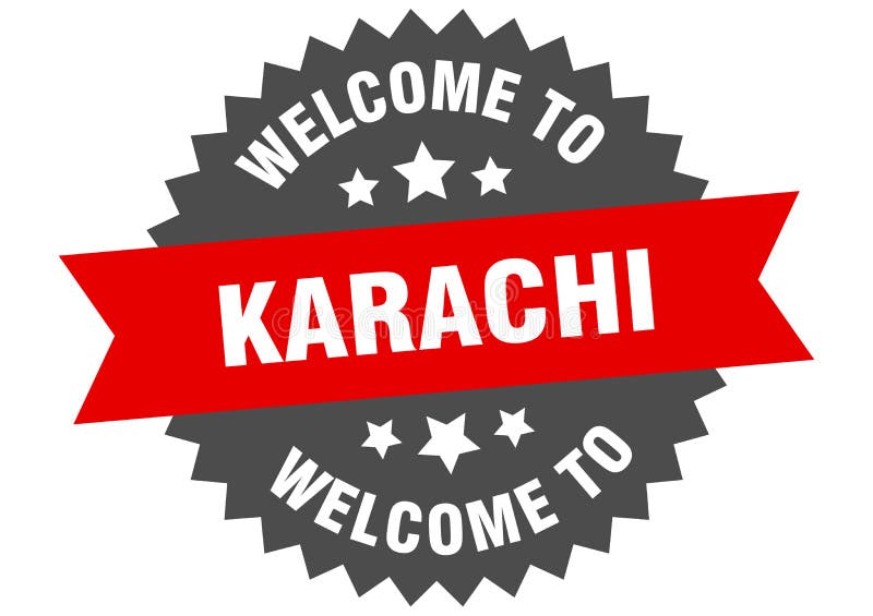 To Karachi. To Karachi Isolated Sticker Stock Vector