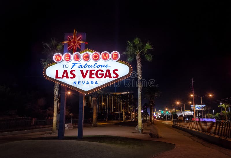 Royalty-Free photo: Welcome to Las Vegas road sign