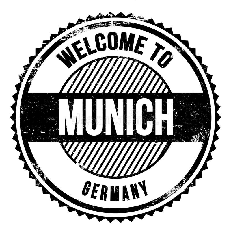 TO MUNICH GERMANY, Words Written on Black Stamp Stock
