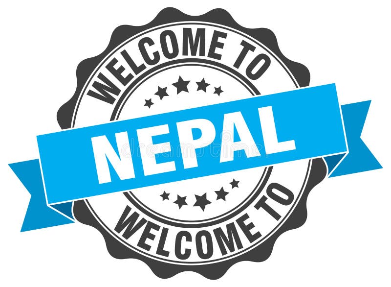 To Nepal. To Nepal Isolated Sticker Stock Vector