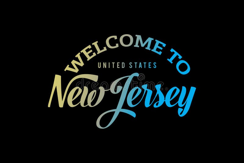 Welcome To New Jersey Word Text Creative Font Design Illustration
