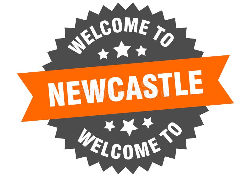 Newcastle Sticker. Newcastle Square Peeler Sign Stock Vector