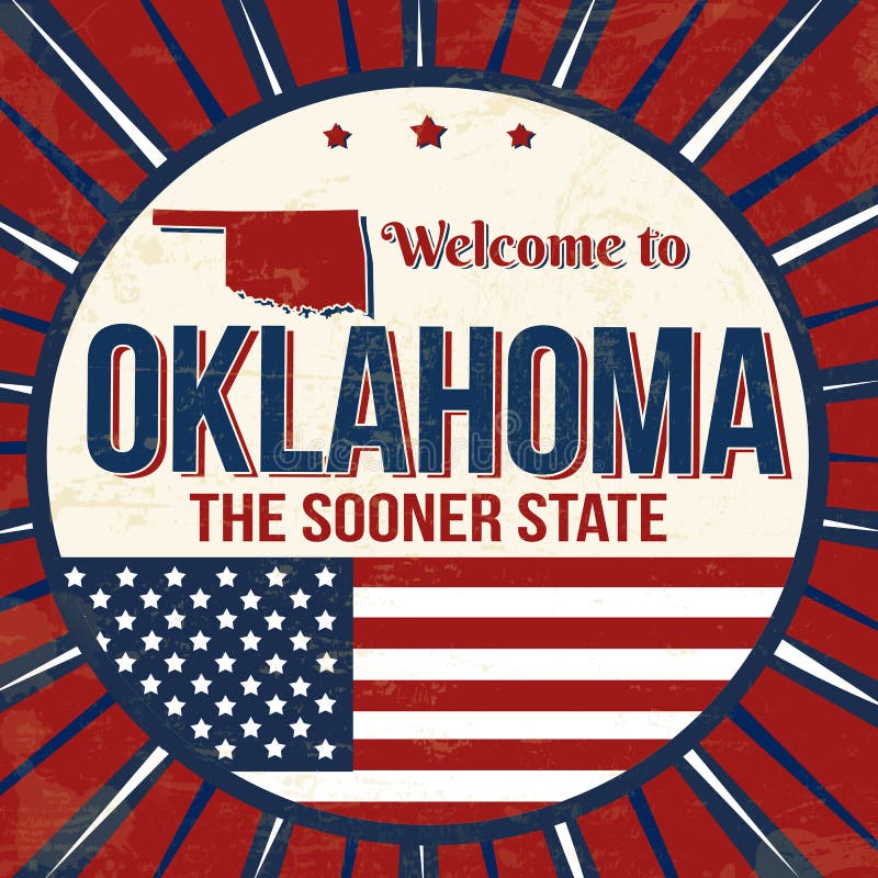 Welcome To Oklahoma Road Sign Stock Vector Illustration Of Line