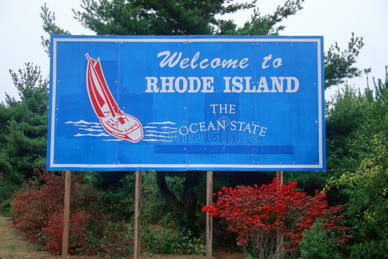 Welcome to Rhode Island Sign royalty free stock photo