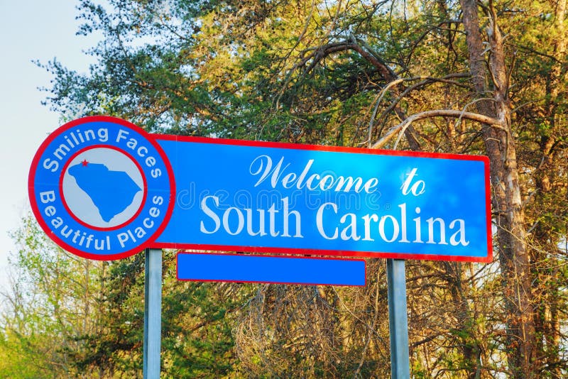 Welcome To South Carolina Sign Stock Photo - Image: 55388905