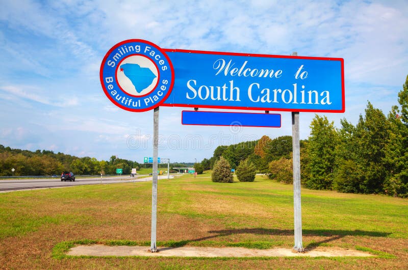 To South Carolina Sign Stock Photo Image of states, text