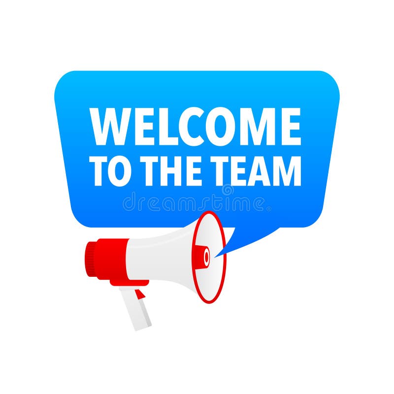 To the Team Announcement Megaphone Label. Loudspeaker Speech