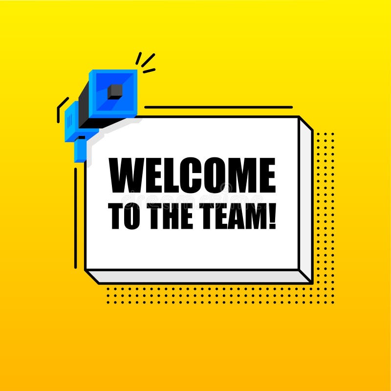 Welcome To the Team Banner Template. Marketing Flyer with Megaphone ...