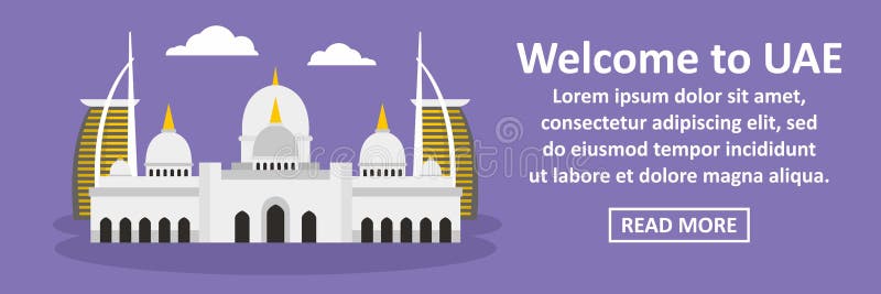 Welcome to uae banner horizontal concept stock illustration