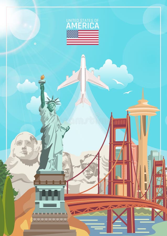 Welcome To USA. United States of America Poster with American