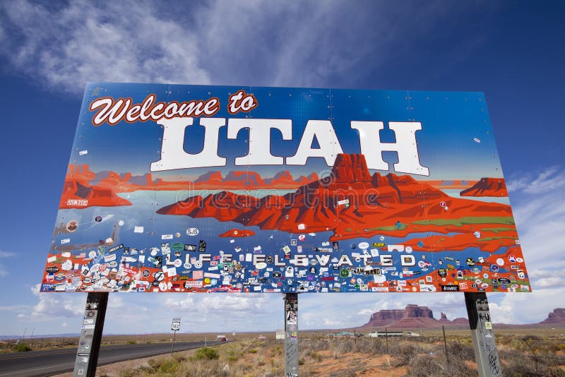Welcome to Utah Sign editorial photo. Image of clear - 80051191