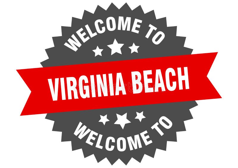 To Virginia Beach. To Virginia Beach Isolated Sticker. Stock Vector