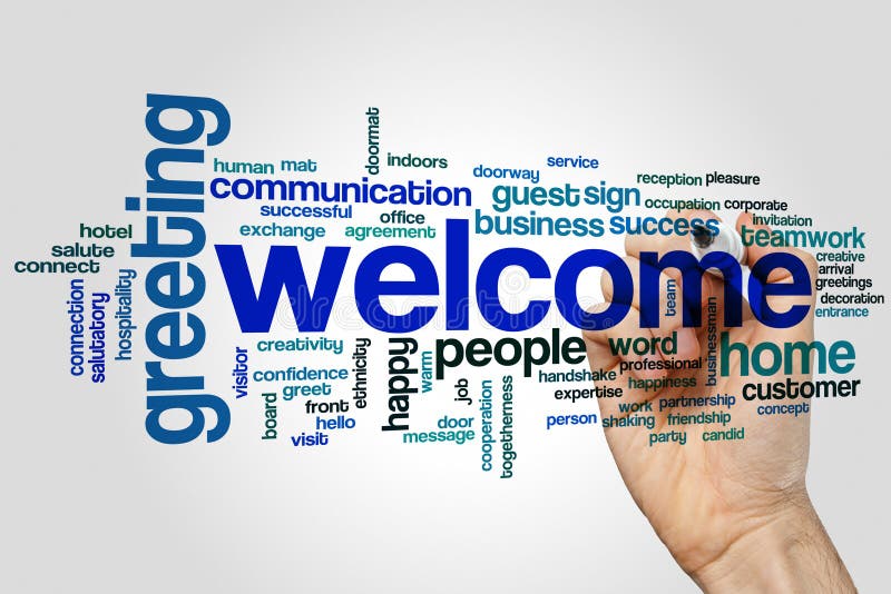Welcome word cloud stock image