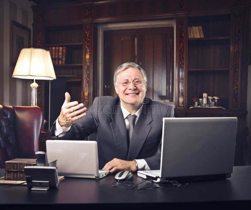 Welcoming boss stock photography