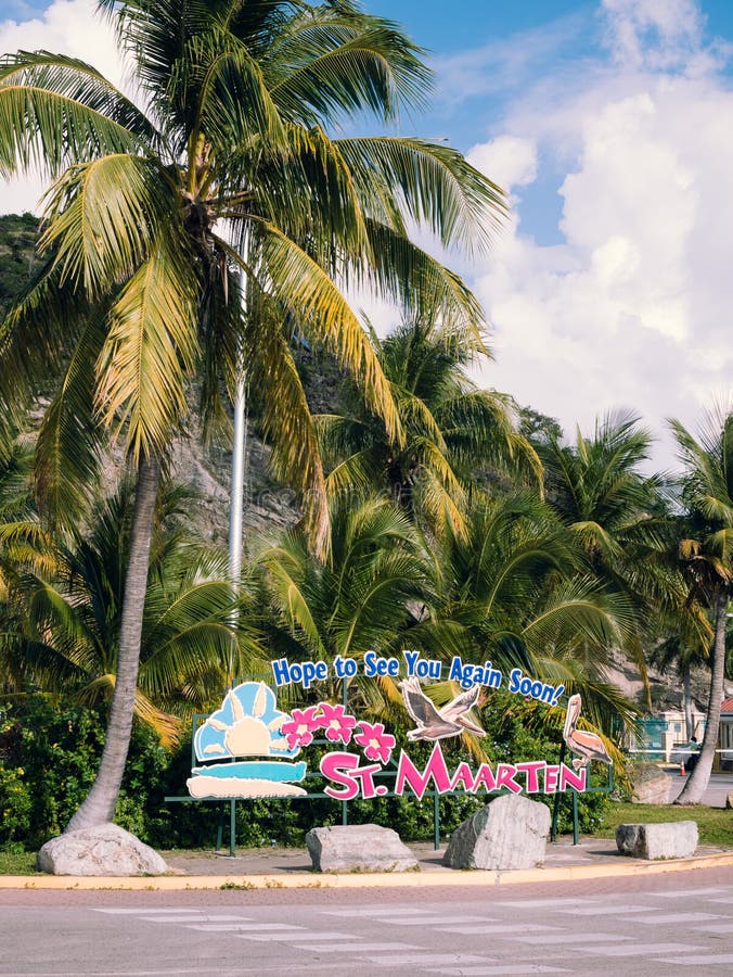 Saint Martin Sign at Sunny Weather Editorial Photo Image of