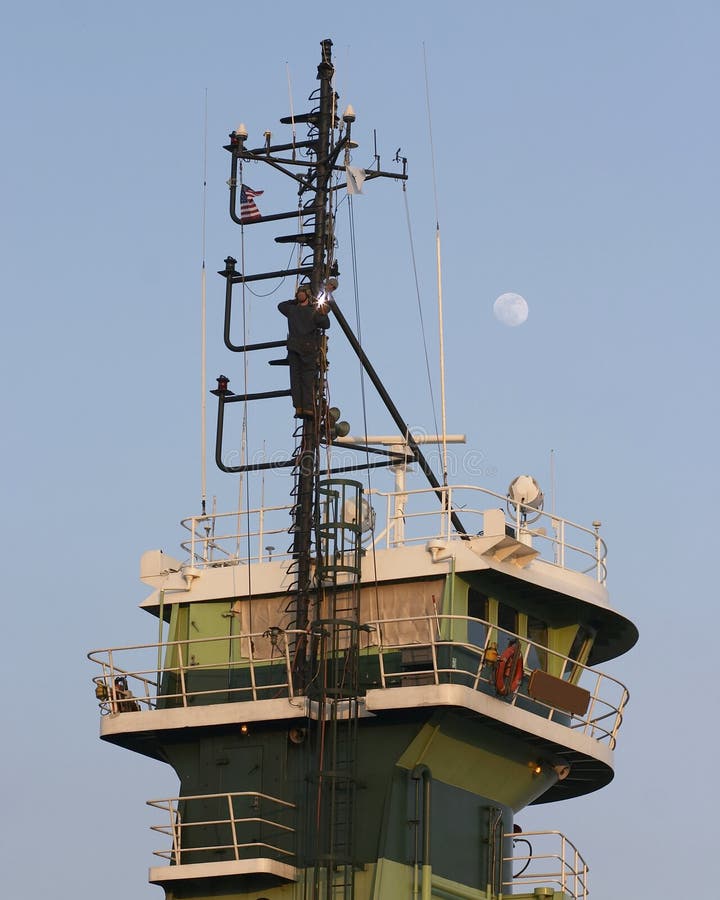 Welder on boat