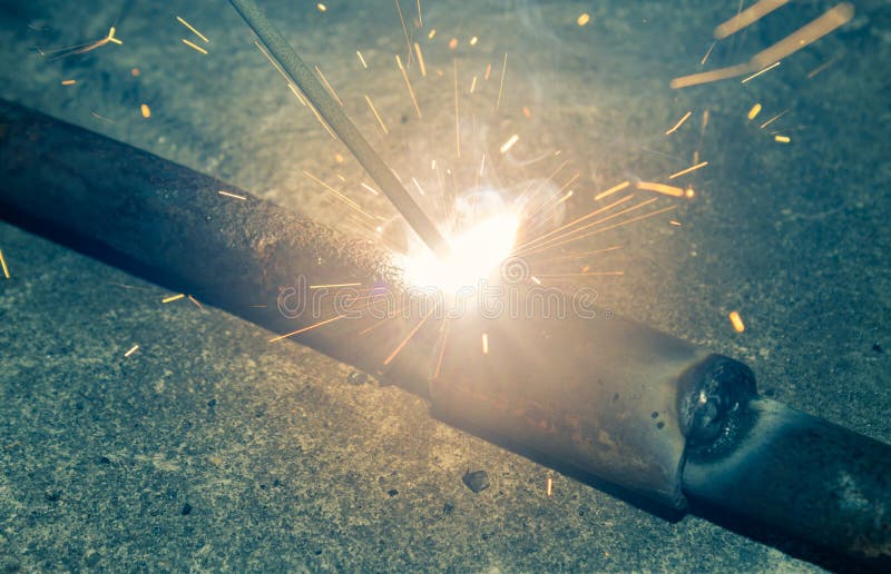 Welder Welding Rear Car Chassis by Electrode Arc Welding Technique