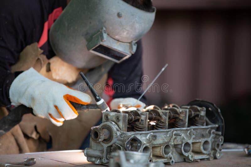 Welder is Welding Tungsten Inert Gas Welding, Welding Aluminum with