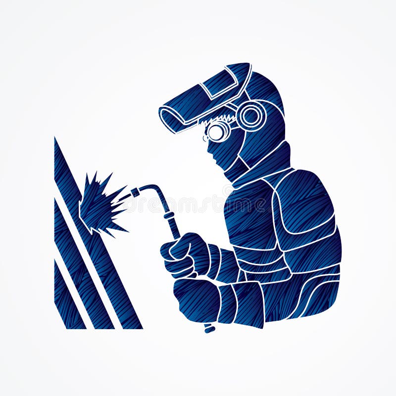 Welder working vector. vector illustration