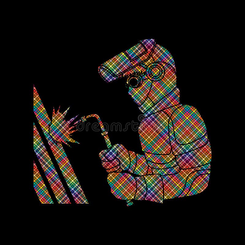 Welder working vector. stock illustration