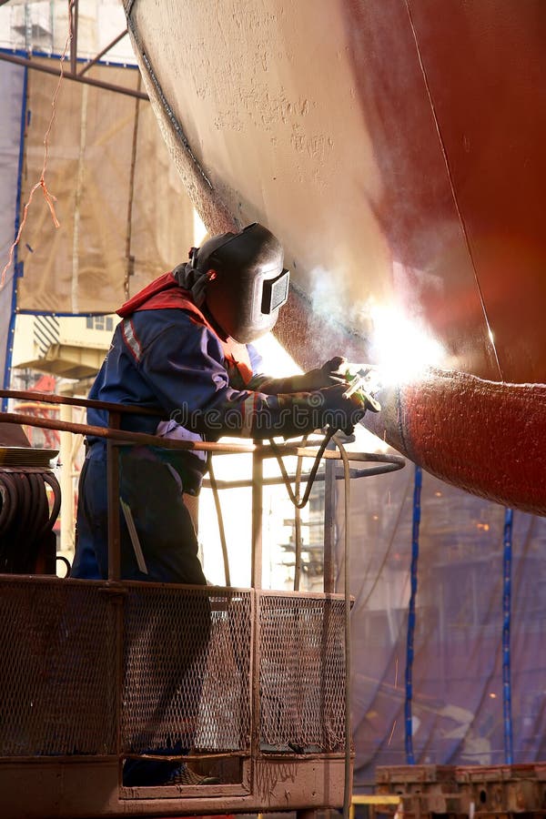 Welding a boat stock photo. Image of ship, repair, male 21652908